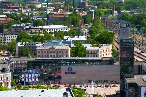 Aerial View Modern European City — 图库照片