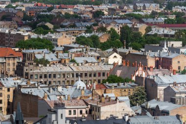 Modern Avrupa kentinin havadan görünüşü