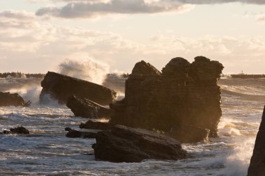 Baltık deniz kıyılarında dalgalar