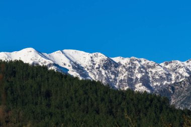 Dağ manzarasının havadan görünüşü