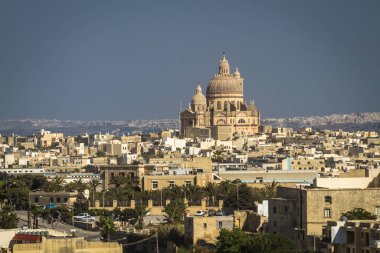 Malta 'daki eski şehrin havadan görüntüsü