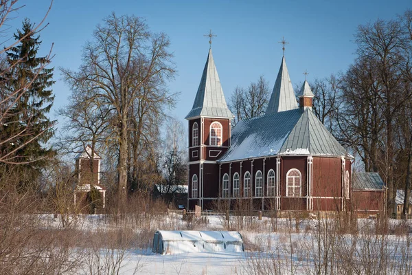 Vecchia Chiesa Giorno Inverno — Foto Stock