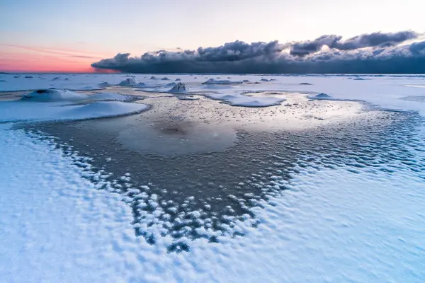 Besneeuwde Landschap Winterseizoen — Stockfoto