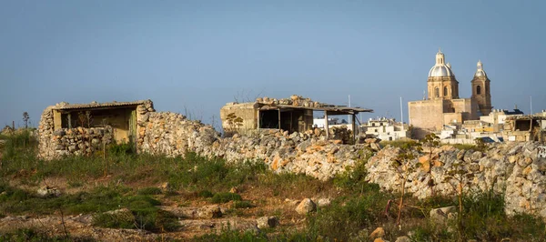 Edificios Ladrillo Malta Isla — Foto de Stock