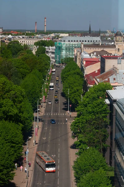 Aerial View Modern European City — 스톡 사진