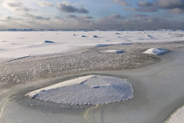 Snöiga Landskap Vintersäsongen — Stockfoto