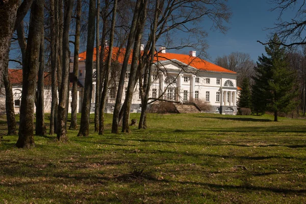 Letonya Bahçesi Olan Tarihi Bina — Stok fotoğraf