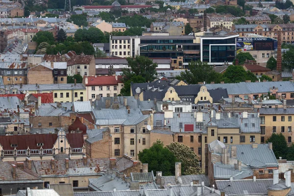 Letecký Pohled Moderní Evropské Město — Stock fotografie