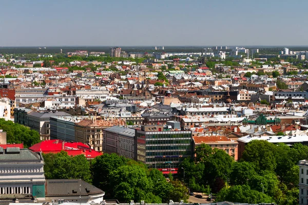 Aerial View Modern European City — 图库照片