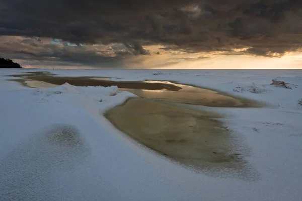 Apă Înghețată Peisajul Natural Iarnă — Fotografie, imagine de stoc
