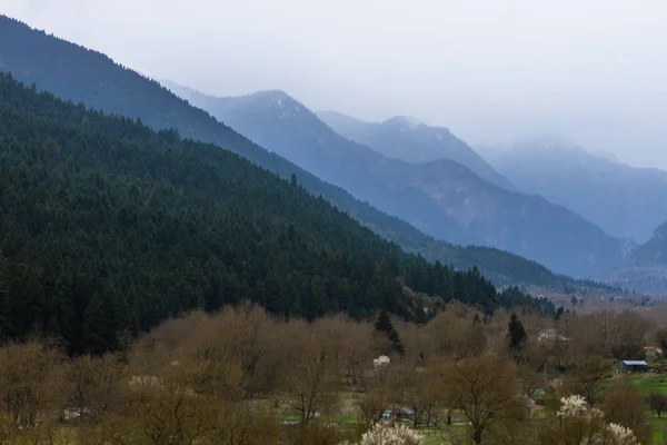 Krajobraz Górski Grecji Epirus Tzoumerka Karpenisi Zagorihori — Zdjęcie stockowe