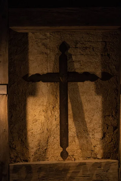 Cruz Signo Dentro Iglesia Cristiana —  Fotos de Stock