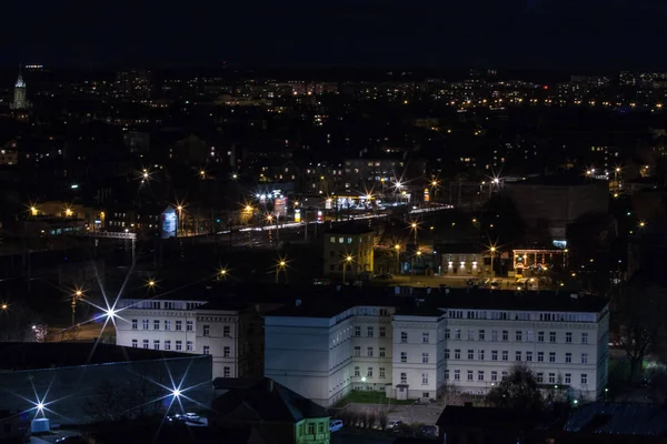 Вид Воздуха Город Рига Ночью Латвии — стоковое фото
