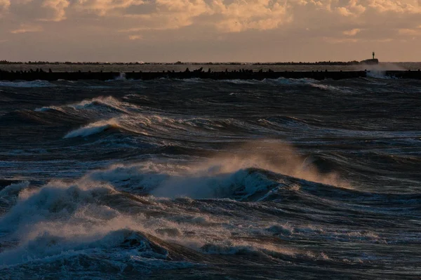 Ondas Costa Mar Báltico — Fotografia de Stock