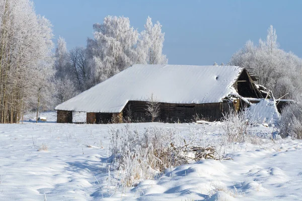 Dom Zimowy Śniegu — Zdjęcie stockowe