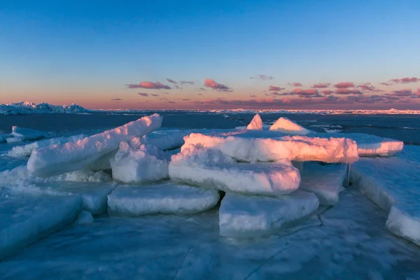 Морське Узбережжя Льодом Зимовий Сезон — стокове фото