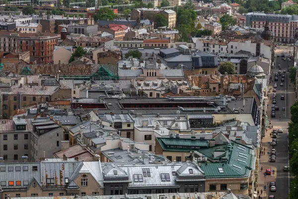 Aerial View Modern European City — Stock Photo, Image