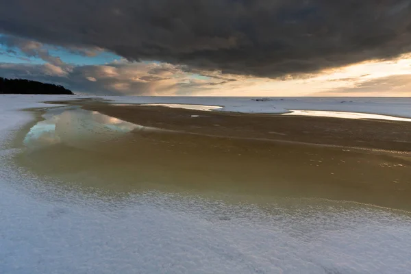 Agua Congelada Invierno Naturaleza Paisaje —  Fotos de Stock