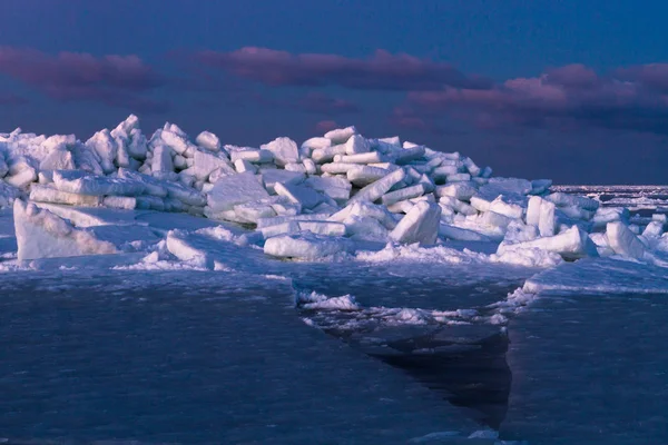 Costa Mar Con Hielo Temporada Invierno — Foto de Stock