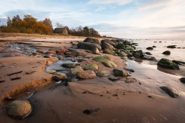 Costa Mar Báltico Com Pedras — Fotografia de Stock