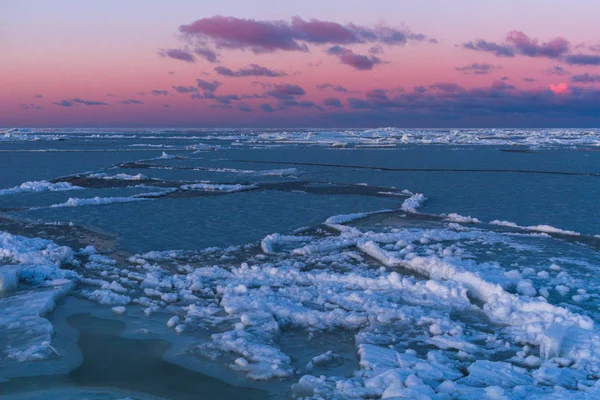Costa Mar Con Hielo Temporada Invierno — Foto de Stock