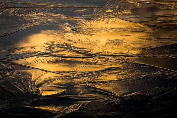 Strukturování Kresby Ledu Při Západu Slunce — Stock fotografie