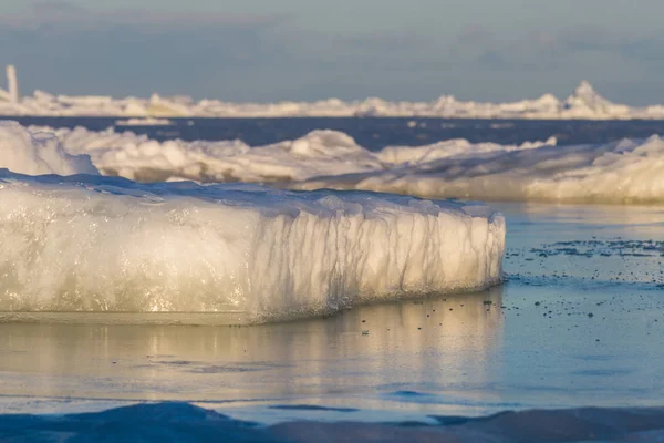 Costa Mar Con Hielo Temporada Invierno — Foto de Stock