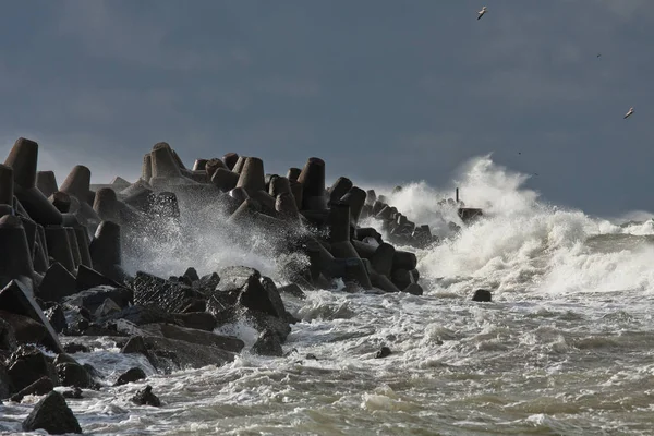 Морское Побережье Волнами Волнами — стоковое фото