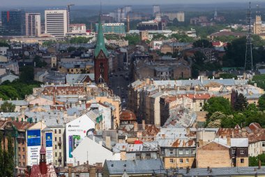 Modern Avrupa kentinin havadan görünüşü