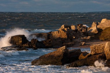 Baltık deniz kıyılarında dalgalar