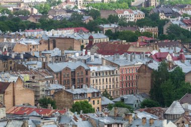 Modern Avrupa kentinin havadan görünüşü