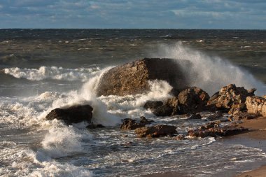 Baltık deniz kıyılarında dalgalar