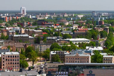 Modern Avrupa kentinin havadan görünüşü