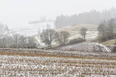 karla kaplı kış manzara