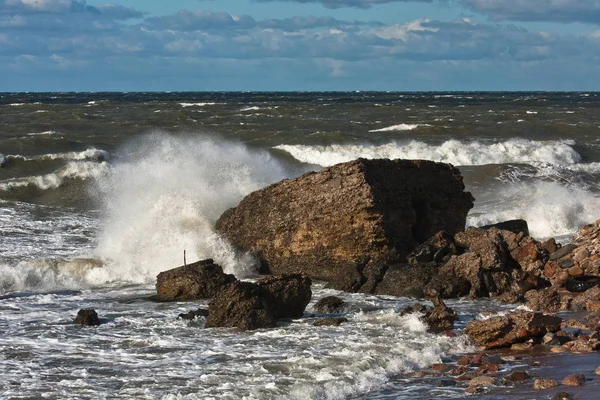 Baltık deniz kıyılarında dalgalar