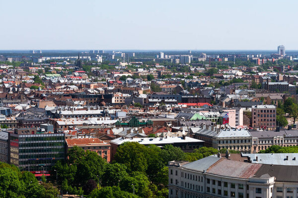 Aerial view of modern european city
