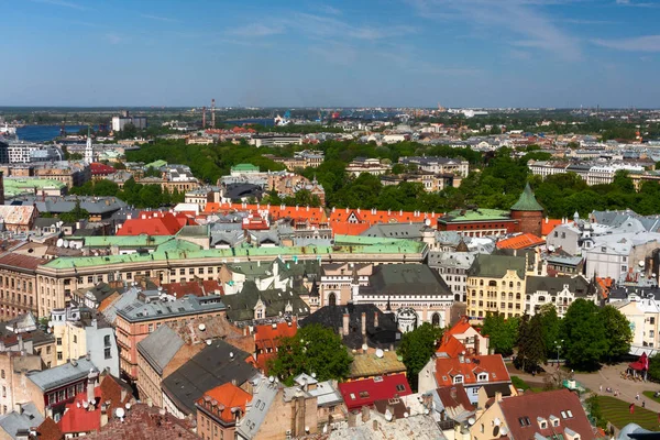 Aerial View Modern European City — 图库照片