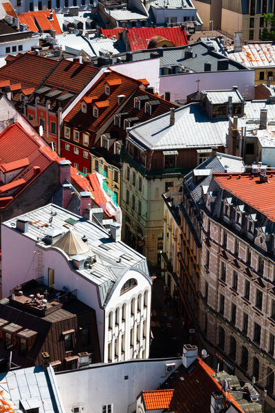 Aerial view of modern european city