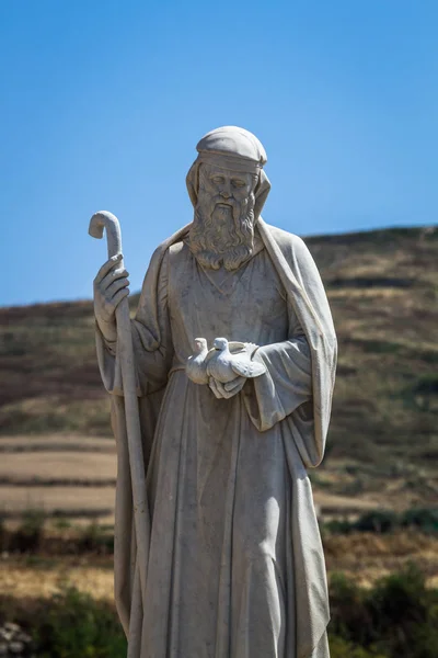 Statua Cristiana Sfondo Cielo Malta — Foto Stock