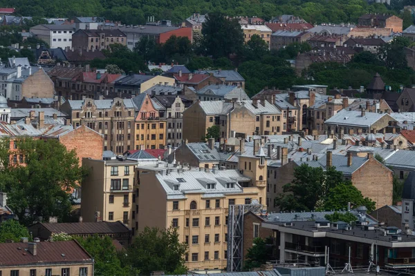 Letecký Pohled Moderní Evropské Město — Stock fotografie