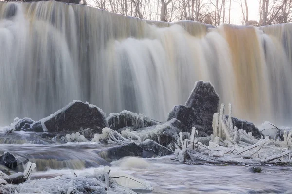 Beautiful Waterfall Winter Season — Stock Photo, Image