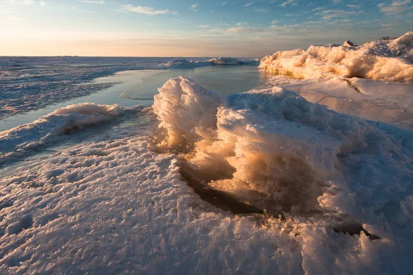 Заморожена Вода Зимовому Природному Пейзажі — стокове фото