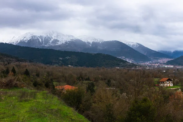 Krajobraz Górski Grecji Epirus Tzoumerka Karpenisi Zagorihori — Zdjęcie stockowe