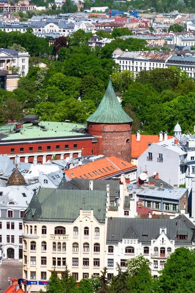 Aerial View Modern European City — 图库照片