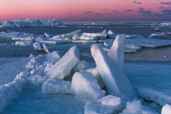 Costa Mar Con Hielo Temporada Invierno — Foto de Stock