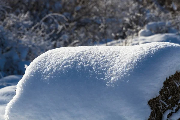 Cubes Paille Neigeuse Hiver — Photo