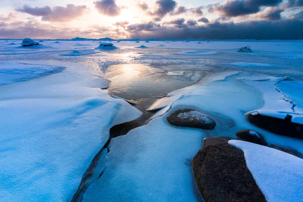 Paysage Enneigé Saison Hivernale — Photo