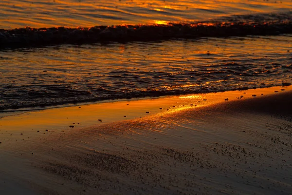 Zeekust Bij Zonsondergang — Stockfoto