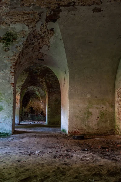 Interior Del Antiguo Edificio Ladrillo Abandonado — Foto de Stock