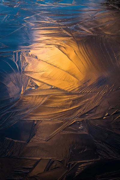 Structuring Ice Drawing Sunset — Stock Photo, Image